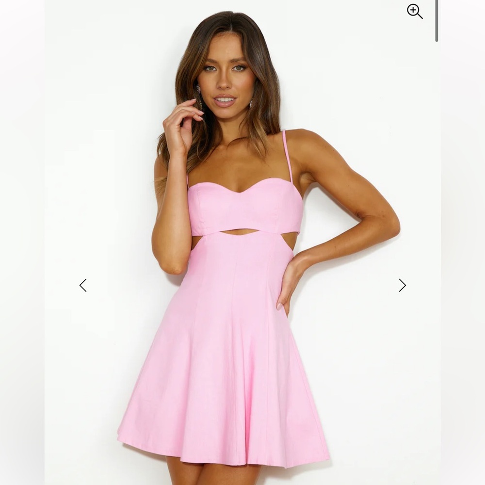 Hello Molly Blush Pink Cutout Mini Dress
